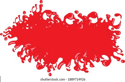 Vector Red Blood Splatter diseño de ilustraciones de arte único editorial color rojo imagen de decoración de manchas. Logo de la tienda de tomates estilo de juegos de libros, proyecto de investigación de detectives, sello de vino de ícono.
