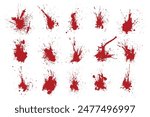 Vector red blood splatter background collection