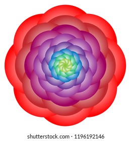 Vector red blossom round mandala