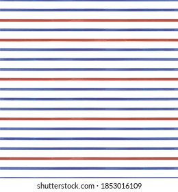 Vector red blue lines striped seamless pattern