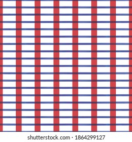 Vector red blue lines white grid seamless pattern