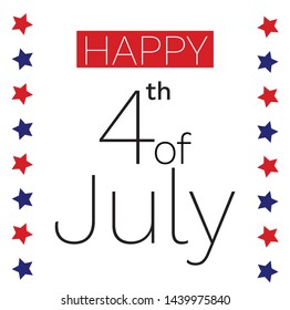 Vector red blue white happy 4th of July
