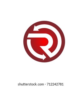 Vector Red Bold Recycle Letter R Logo