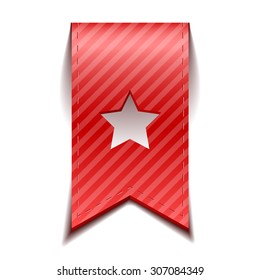 Vector red bookmarks with star, isolated