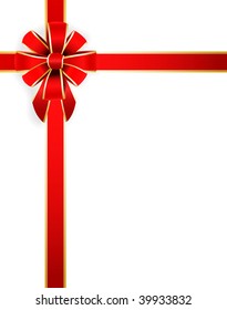 vector red bow isolated on white