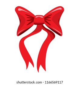 Vector red Bow ribbon illustration