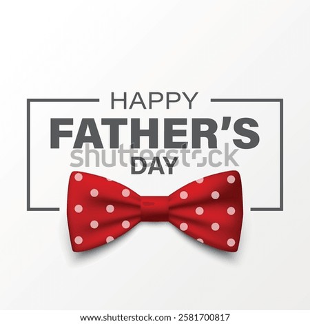 Vector Red Bow Tie for Fathers Day Design. 3d Realistic Polka Dot Silk Bow Tie. Glossy Bowtie, Tie Gentleman. Father s Day Holiday Concept. Design Template for Greeting Card, Invitation, Poster