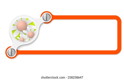 vector red box for your text and flowers