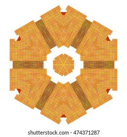 Vector Red Brick Ornament Isolated on White Background