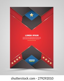 Vector red brochure cover template design. Use for book, brochure, flyer, poster, booklet, leaflet, cd cover design, postcard, business card, annual report. vector. abstract background