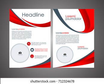 Vector red brochure Flyer design Layout template, size A4