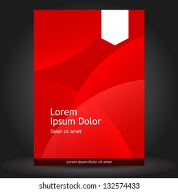 Vector red brochure template design with white stripes. EPS 10