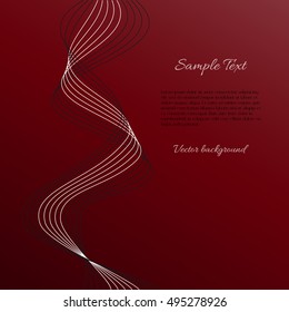 Vector red brown background with white and black wave and example text