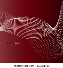 Vector red and brown background with white wave and example text