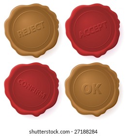 Vector red and brown wax seals
