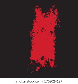 Vector red brush stroke and splatter on black background. Paintbrush grunge design element. Black lives matter