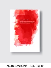 Vector of red brush strokes poster. Grunge isolated elements. Smoke brushes for your design. Freehand. Watercolor splash. Acrylic stamp. Vector illustration