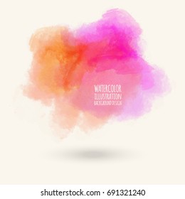 Vector red brush strokes. Watercolor Grunge isolated elements. Smoke brushes for your design. Freehand. Ink splash. Acrylic stamp. Vector illustration
