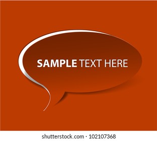 Vector Red Bubble cut out paper (vector) - template for your content / text