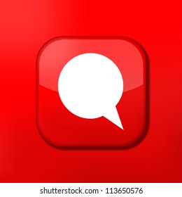 Vector red Bubble speech icon. Eps10. Easy to edit