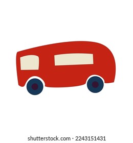 Vector red bus isolated from white background.