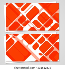 Vector red business-card  set for your design, abstract Illustration.