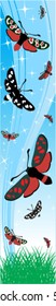 vector red butterflies banner