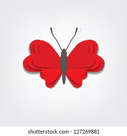 Vector red butterfly