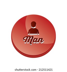 Vector Red Button Isolated On White Background