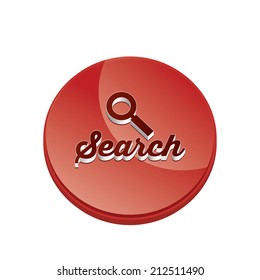 Vector Red Button Isolated On White Background