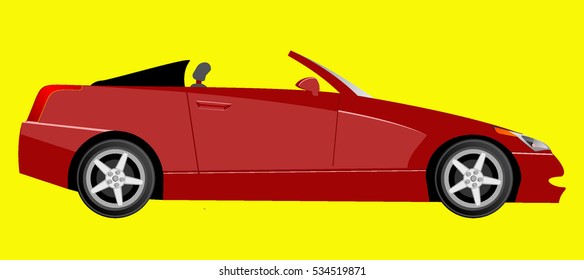 Vector red car flat style illustration concept