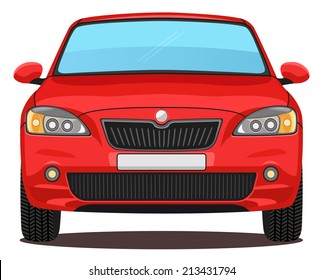 Vector Red Car - Front View