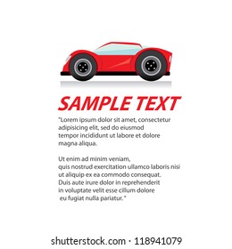 vector red car icon. fast red racing automobile. car brochure template.