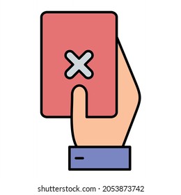 Vector Red Card Filled Outline Icon Design
