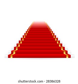 Vector red carpet on stairs