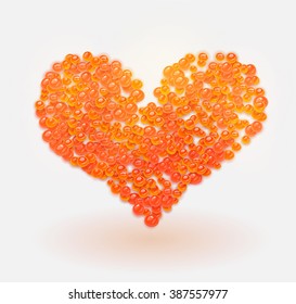 Vector Red Caviar In The Form Of Heart