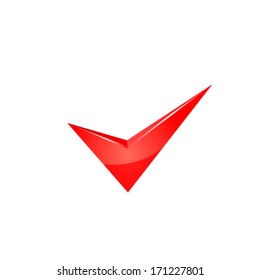 Vector red check mark.