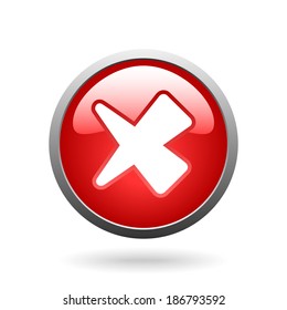 vector red check mark button with light shadow