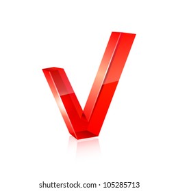 Vector red checkmark.