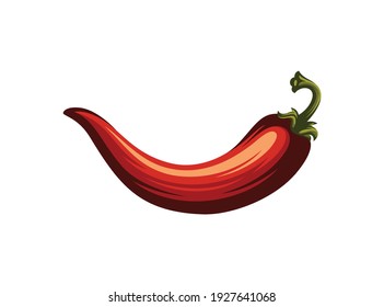 vector red chili pepper illustration, spice vegetable symbol - mexican food - Vector