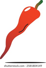 vector red chili peppers with isolated background