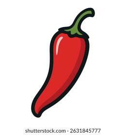 Vector red chilly. Hand drawn illustration