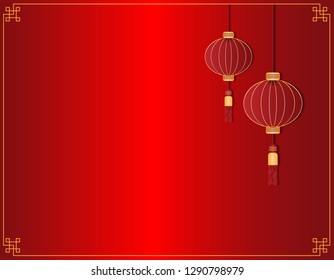 vector of red chinese lantern