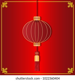 vector of red chinese lantern for chinese new year