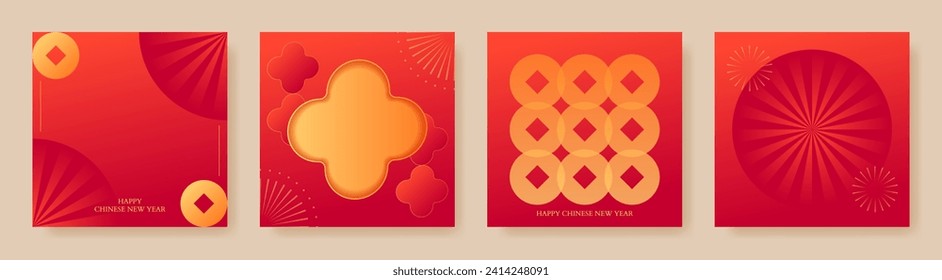 Vector red chinese new year background 