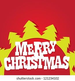 vector red christmas background. cut paper design . xmas card