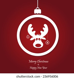 vector red christmas background. cut paper design. xmas card
