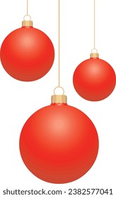 Vector with red Christmas balls