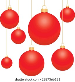 Vector with red Christmas balls