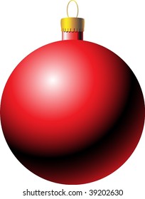 vector red christmas bauble  isolated on white background